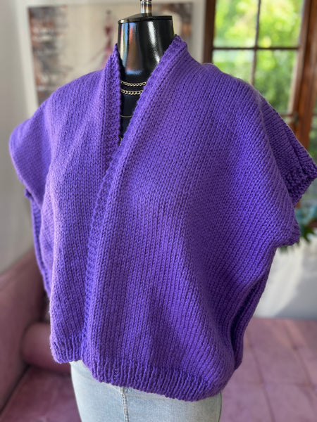 100% Handmade Brand New Knitted Purple Kimono (Short) Free Size