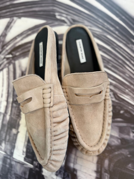 Country Road Brand New Suede Beige Mules - Size 4