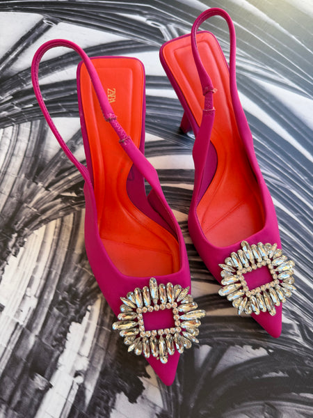 Zara Brand New Pink&Orange Heels - Size 4