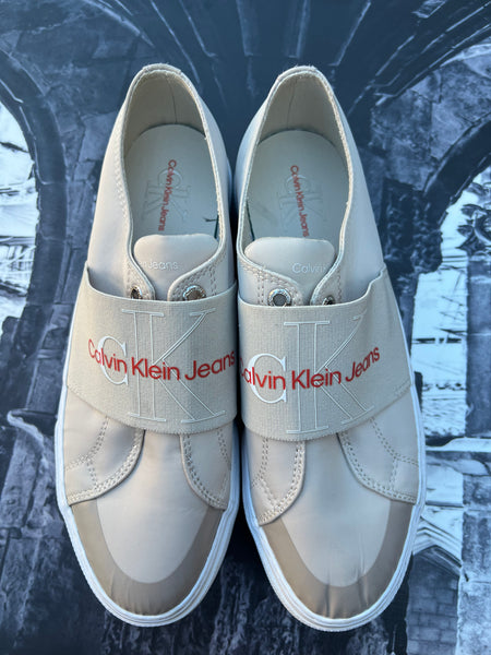 Calvin Klein Beige Sneakers with thick platform - Size 6