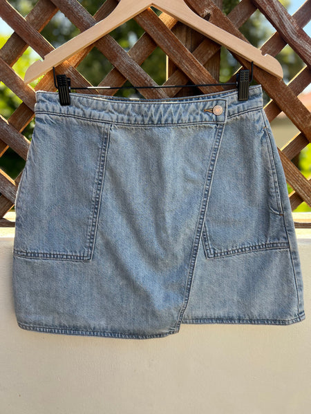 Country Road Brand New Denim Wrap Skirt - Size 12