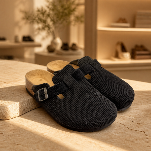 Birkenstock (ORIGINAL) Navy “Cordoroy” Clogs - Size 40
