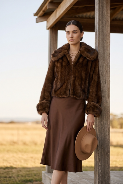 Zara Brand New Brown Faux Fur Jacket - Size Medium