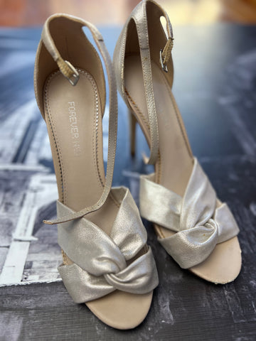 Forever New Silver Heels - Size 6