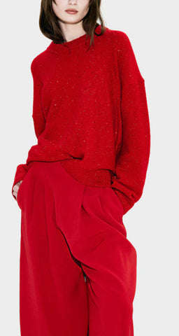 H&M RED Jersey with embellishment detail - Size Large