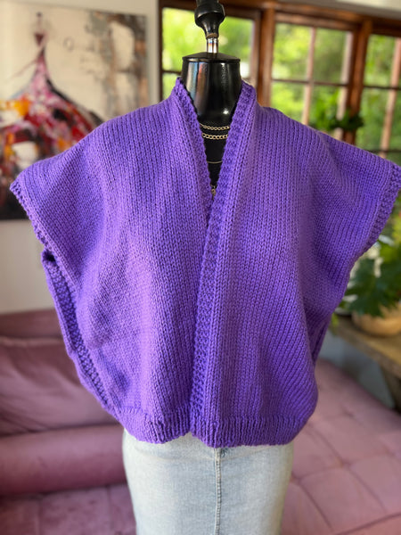 100% Handmade Brand New Knitted Purple Kimono (Short) Free Size