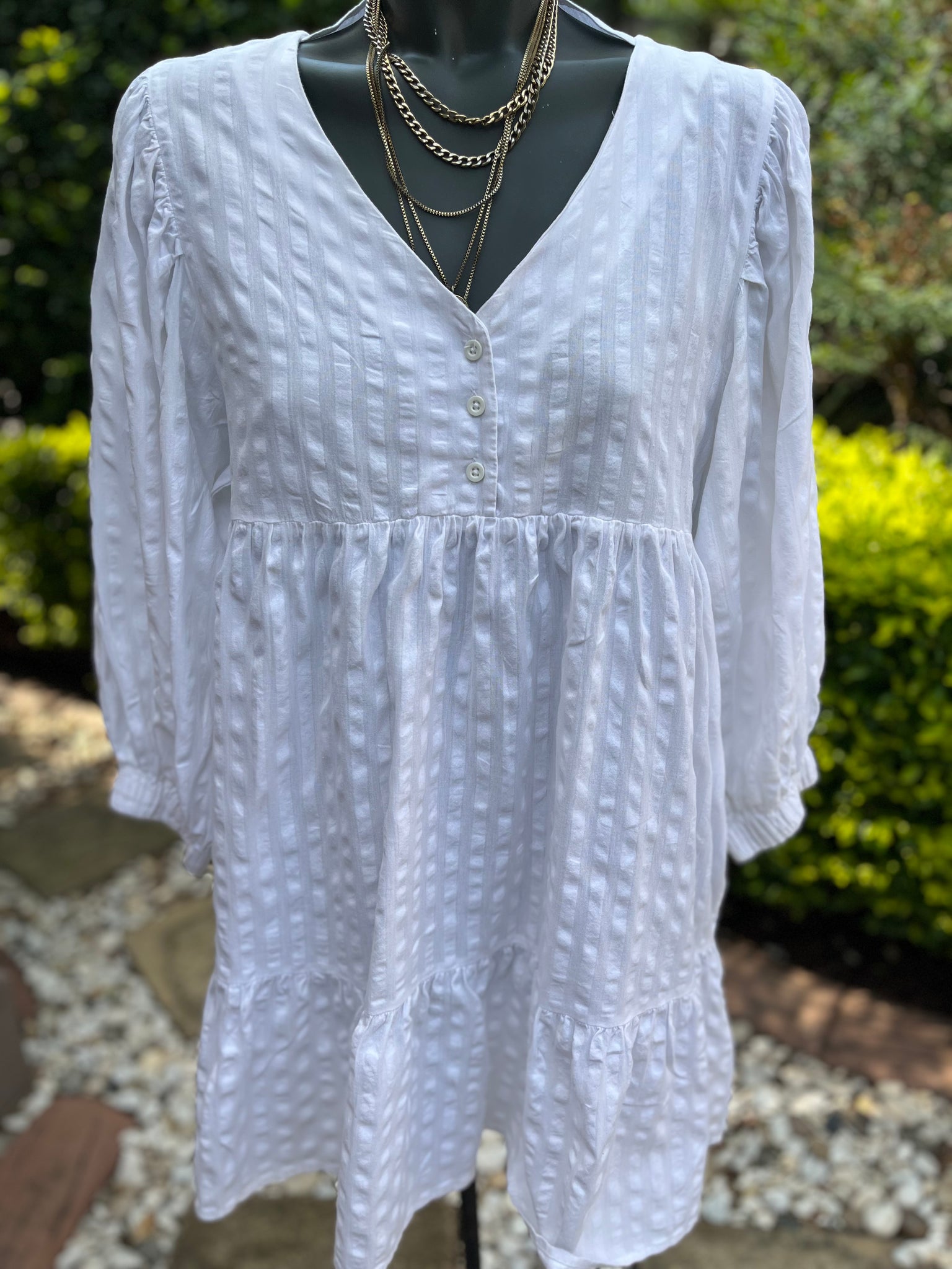 Cotton On White Summer Dress - Size Medium