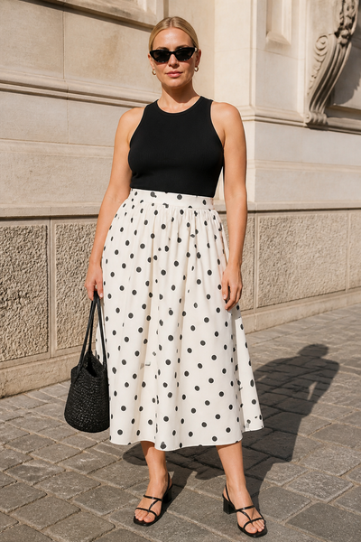 Brand New Polka Fit flare skirt - Size 36