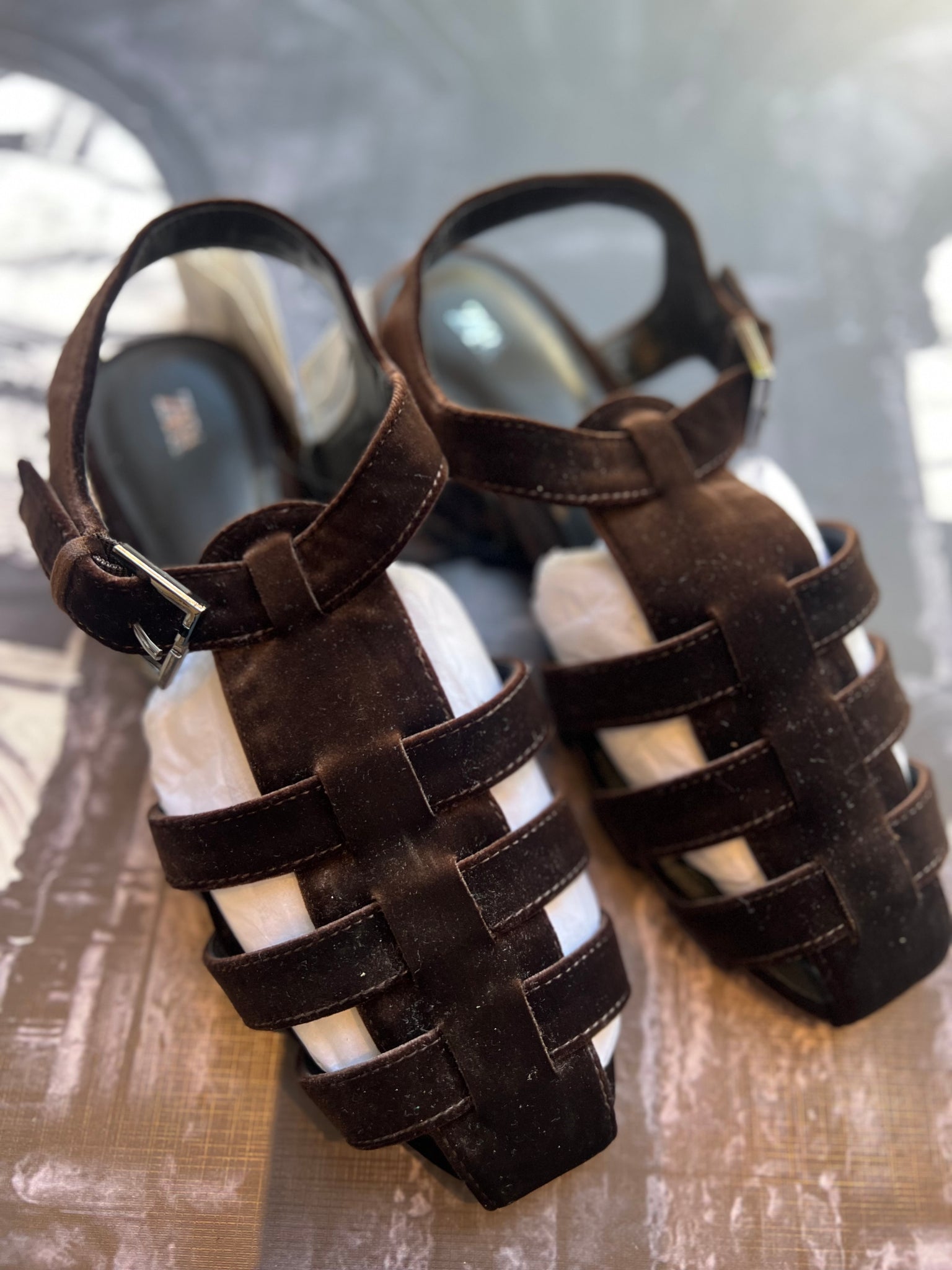 Zara Brand New Brown Fisherman Style Sandals (suede) - Size 4