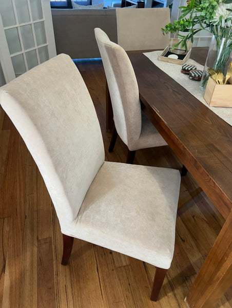 Coricraft Solid Wood Dining Table & 6 Dining Chairs