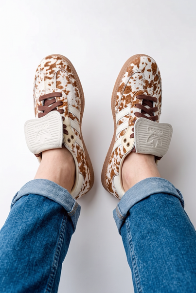 Adidas Samba Brand New Cow Print Sneakers - Size 5 (Still in box)