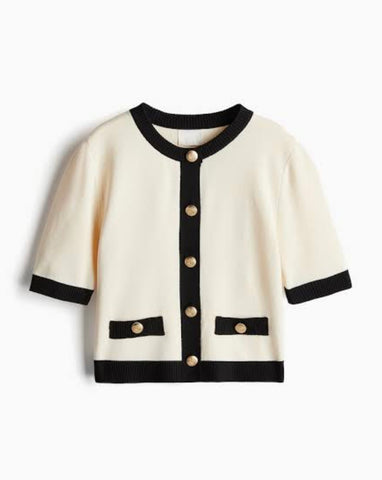 H&M Brand New Cream Cardigan with gold buttons - Size Large