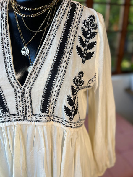 Zara Brand New Boho Style Long length top/short dress - Size Medium