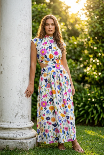 Brand New Ladies Summer Cocktail dress with open side detail - Size Large