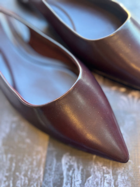 H&M Brand New Burgundy Flat sling backs - Size 4