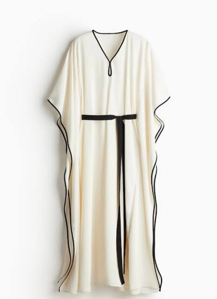 H&M Brand New Cream Kaftan Style Maxi Dress (tag still attached) Size M/L