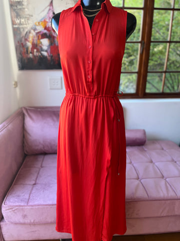 Witchery Bright Red/Orange Wrap Dress - Size 8