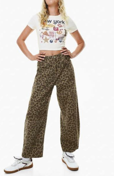 Brand New “Barrel High Rise” Leopard Print Jeans - Size 36