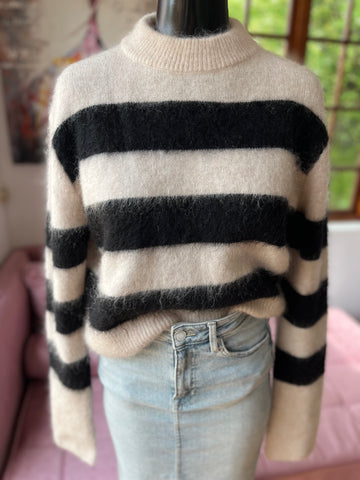 H&M Brand New Mohair/Wool Blend Striped Jersey - Size Medium