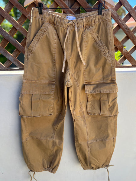 Zara Brand New Cargo High Waisted Pants with Drawstring - Size EUR40