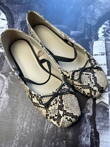 RUBI Snakeskin Ballerina Flats - Size 4