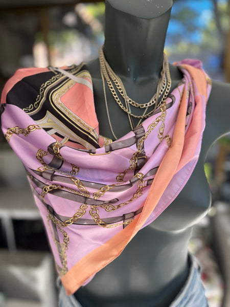 Brand New Scarf - Pink Chain